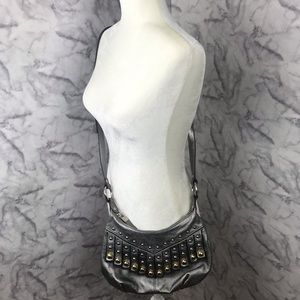B. Makowsky Studded Leather Fringe Bag